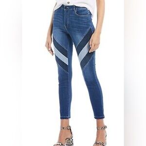 GB Gianni Bini Color Block Skinny Stretch Cropped Jeans Size 11